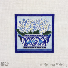 Melissa Shirley Designs Blue Hydrangea Needlepoint Canvas