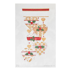 Melissa Shirley Designs Gold and White Heart Stocking Needlepoint Canvas
