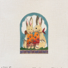 Melissa Shirley Designs Rabbits with Scarves Needlepoint Canvas