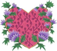 Melissa Shirley Designs Thistle Vine Heart Needlepoint Canvas