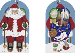 Melissa Shirley Designs Two Sided Skiing Santa Needlepoint Canvas