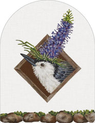 Melissa Shirley Designs Vicki Sawyer Lilac Party Window Needlepoint Canvas - Blue Bird