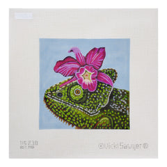 Melissa Shirley Designs Vicki Sawyer Orchid Chameleon Needlepoint Canvas