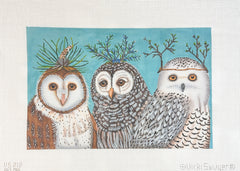 Melissa Shirley Designs Vicki Sawyer Winter Owls Needlepoint Canvas - 13M