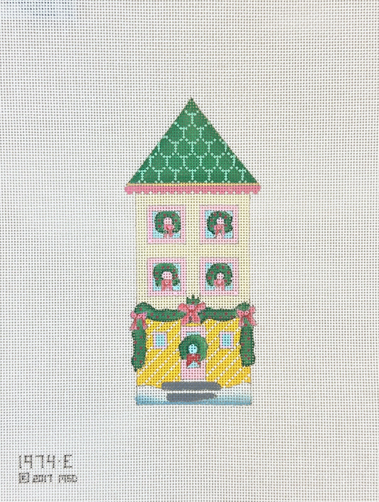 Melissa Shirley Designs Yellow Glitter House Needlepoint Canvas