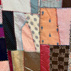 Mid Century Vintage Crazy Quilt - Dated 1950 and 1962