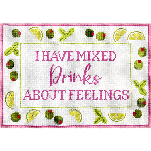 Needlepoint To Go Mixed Drinks About Feelings Needlepoint Canvas