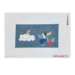 Mopsey Designs Sara Maese Witch Girl Needlepoint Canvas