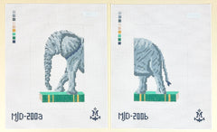 Morgan Julia Designs Elephant in the Room Needlepoint Canvas - Set Front and Back