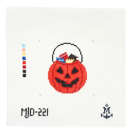Morgan Julia Designs Halloween Pumpkin Basket Needlepoint Canvas
