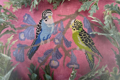 Mudpuppy Stitchery Parakeets in a Jacaranda Tree Cross Stitch Pattern