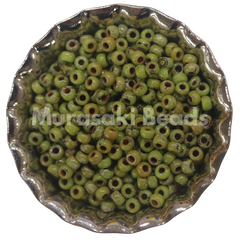 Murasaki Glass Seed Beads Size 11 - 4515 Chartreuse Picasso