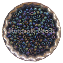 Murasaki Glass Seed Beads Size 15 - 1642 Black Matte Iridescent