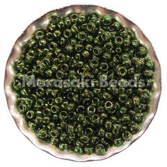 Murasaki Glass Seed Beads Size 15 - 306 Xmas Green Luster