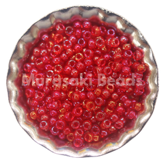 Murasaki Glass Seed Beads Size 15 - 330G Ruby Red Iridescent