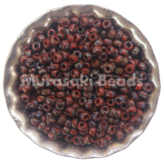 Murasaki Glass Seed Beads Size 15 - 4513 Red Picasso