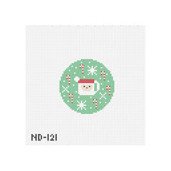 Nash and Daughters Needlepoint Green Santa Mug Needlepoint Canvas