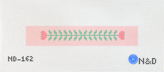 Nash and Daughters Needlepoint Pink and Green Block Print Flower Needlepoint Canvas