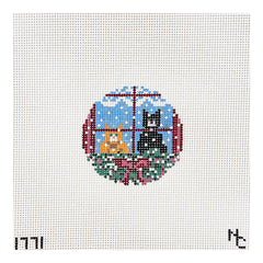 Needle Crossings Christmas Cats Ornament Needlepoint Canvas