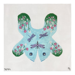Needle Crossings Dragonfly Frog Needlepoint Canvas
