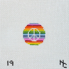 Needle Crossings Mini Rainbow Peace Sign Needlepoint Canvas