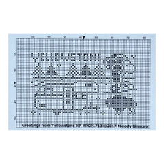 Open Road Abode Needleworks Greetings from Yellowstone NP Cross Stitch Pattern