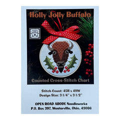 Open Road Abode Needleworks Holly Jolly Buffalo Cross Stitch Pattern