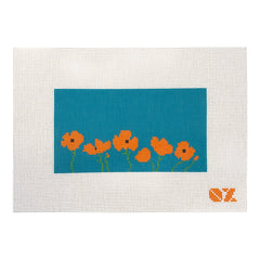 Oz Needle and Thread Blue Poppies Eyeglass Case Needlepoint Canvas