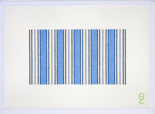 Oz Needle and Thread Blue Ticking Glasses Case Needlepoint Canvas