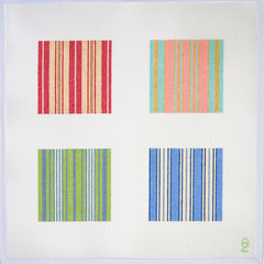 Oz Needle and Thread Four Ticking Coasters Needlepoint Canvas