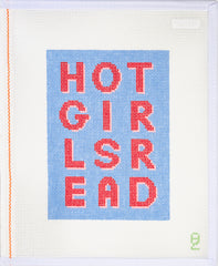 Oz Needle and Thread Hot Girls Read Blue Needlepoint Canvas