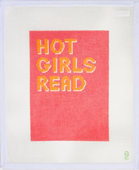 Oz Needle and Thread Hot Girls Read Pink Needlepoint Canvas
