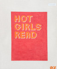 Oz Needle and Thread Hot Girls Read Pink Needlepoint Canvas