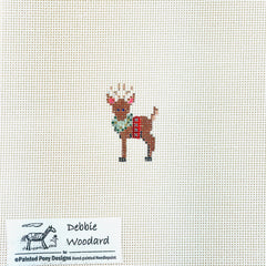 Painted Pony Designs Debbie Woodward Mini Reindeer Needlepoint Canvas