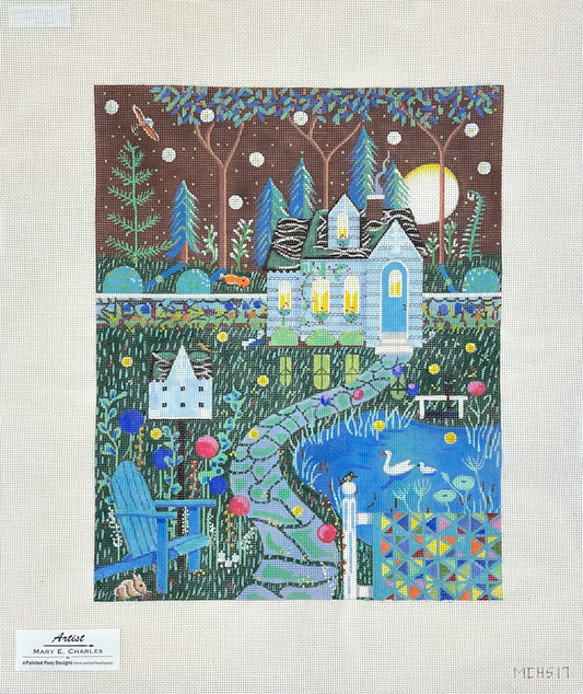 Painted Pony Designs Mary E Charles Quiet Cottage Needlepoint Canvas