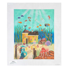 Painted Pony Designs Mary E Charles Mermaid's Cottage Needlepoint Canvas