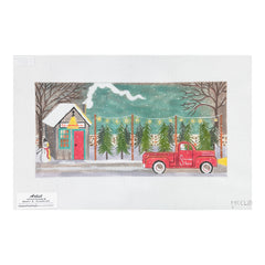 Painted Pony Designs Mary E Charles Snowman's Tree Farm Needlepoint Canvas