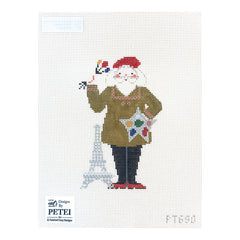 Painted Pony Designs Petei Santas: Parisian Santa Needlepoint Canvas