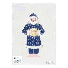 Painted Pony Designs Petei Santas: Blue Moon Santa Needlepoint Canvas