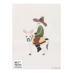 Painted Pony Designs Petei Santas: Santa On Burro Needlepoint Canvas