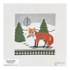 Painted Pony Designs Suzanne Nicoll Winter Fox Needlepoint Canvas