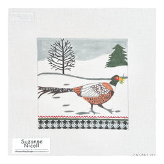 Painted Pony Designs Suzanne Nicoll Winter Pheasant Needlepoint Canvas