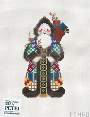 Painted Pony Designs Petei Santas: Victorian Crazy Quilt Santa Needlepoint Canvas