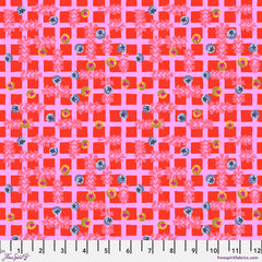 Penny Jeffries Blostma & Song Blueberry Dancefloor Cotton Fabric - Red