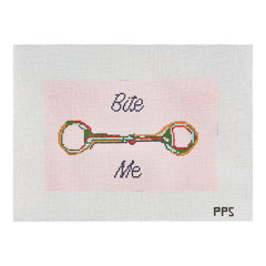 Petite Palm Stitchery Bite Me Needlepoint Canvas - Pink