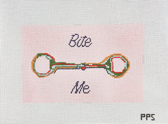 Petite Palm Stitchery Bite Me Needlepoint Canvas - Pink