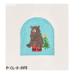 Pippin Studio Bear Sitting on Package Needlepoint Canvas
