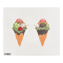 Pippin Studio Petite Sweets Sundae Cone Needlepoint Canvas