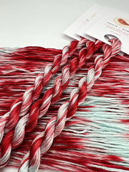 Pirate + Robin Variegated 6 Strand Embroidery Floss - Cherry Mint