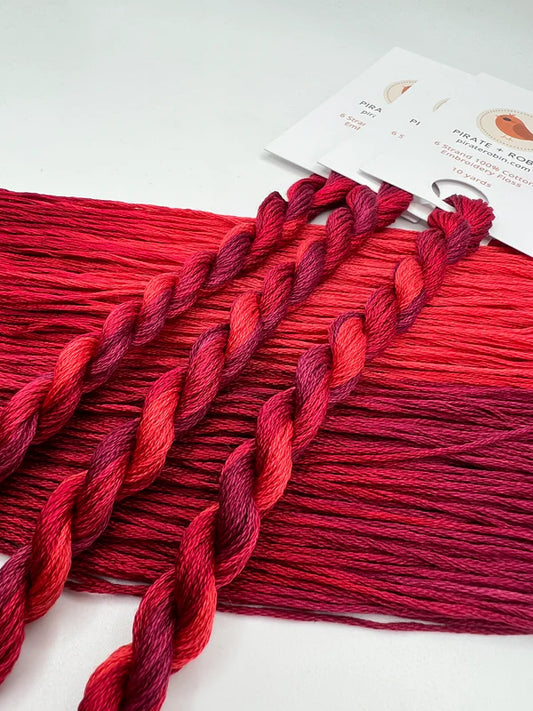 Pirate + Robin Variegated 6 Strand Embroidery Floss - Cranberry
